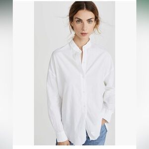 Vince Silk Blend Raw Edge Oversized Long SleeveShirt. Size XS.